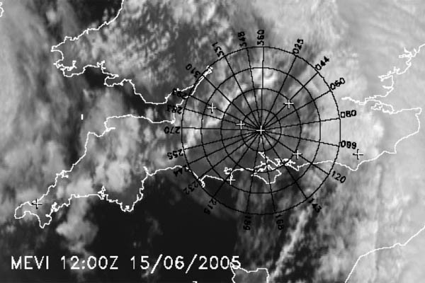 Typical example of the high-resolution satellite imagery that formed an essential part of the CSIP database, giving a clear indication in this instance of a convergence line, from Browning et al (2007).